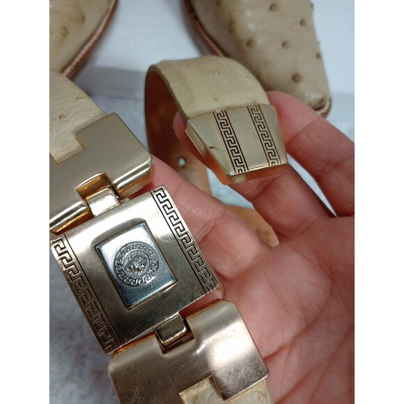 MEXICAN WOMEN'S HEELED ANKLE BOOTS & BELT Beige/Tan Color OSTRICH - Picture 8 of 16